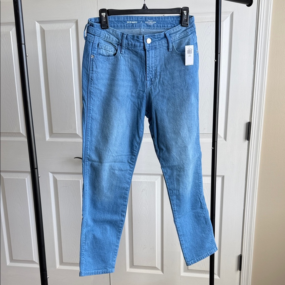 Old Navy Cornflower Blue High Rise Vintage Straight Jeans